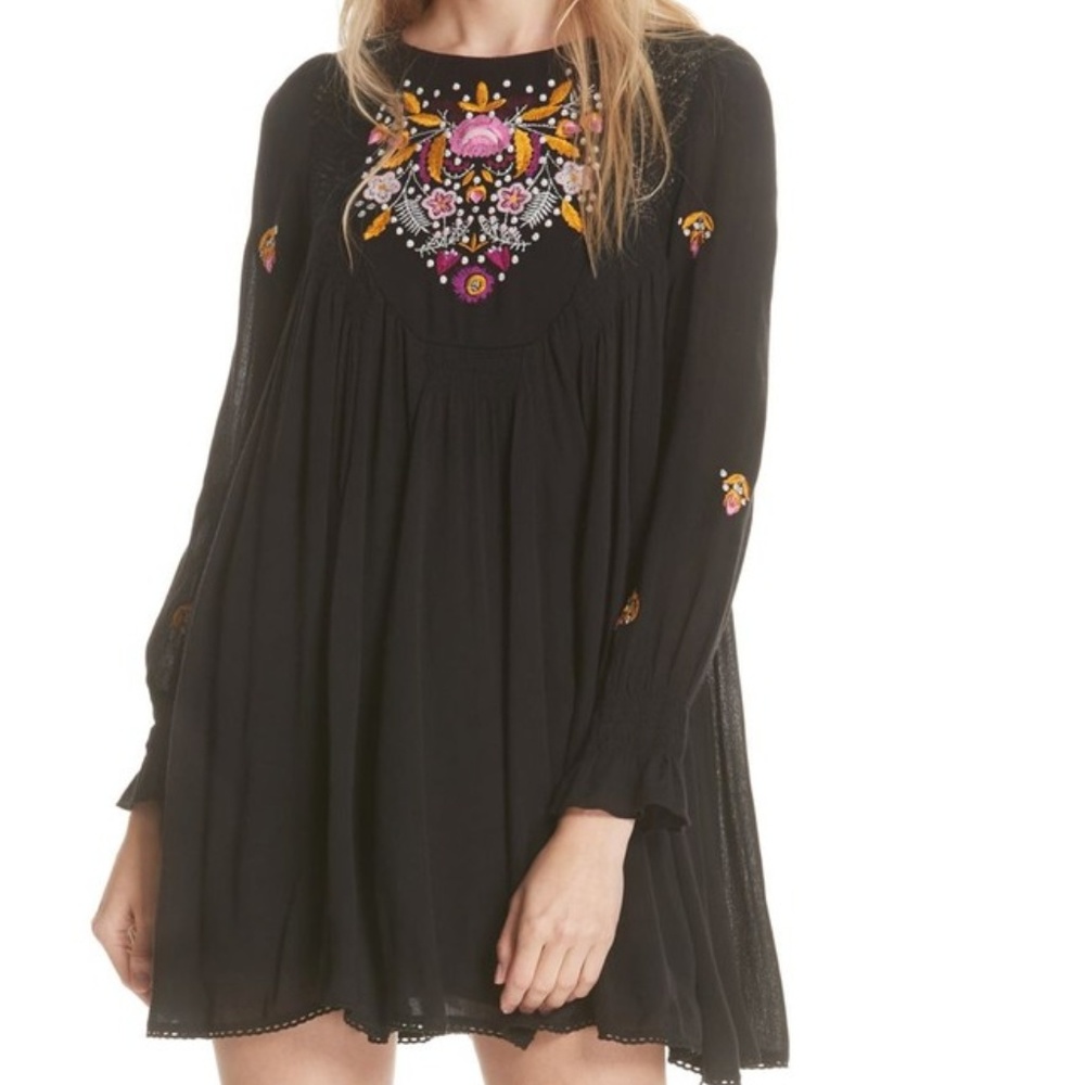 Free People Embroidered Minidress Size XS